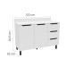 Balcão de Cozinha 120 Cm Meena 2 Portas 3 Gavetas Branco - Politorno