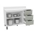 Balcão de Cozinha 120 Cm Meena 2 Portas 3 Gavetas Branco/Verde - Politorno