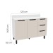 Balcão de Cozinha 120 Cm Meena 2 Portas 3 Gavetas Branco/Creme - Politorno