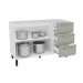 Balcão de Cozinha para Pia Amara 2 Portas 3 Gavetas Branco/Verde - Politorno