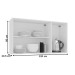 Armário Aéreo Cozinha 120 Cm Amara 3 Portas Branco/Azul - Politorno