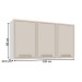 Armário Aéreo Cozinha 120 Cm Amara 3 Portas Branco/Creme - Politorno