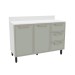 Balcão de Cozinha Amara 120 Cm 2 Portas 3 Gavetas Branco/Verde - Politorno