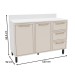 Balcão de Cozinha Amara 120 Cm 2 Portas 3 Gavetas Branco/Creme - Politorno