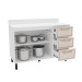 Balcão de Cozinha Amara 120 Cm 2 Portas 3 Gavetas Branco/Creme - Politorno