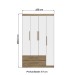 Guarda-Roupa Solteiro 4 Portas 2 Gavetas Wood/Branco Brilho - Decibal
