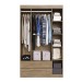 Guarda-Roupa Solteiro 4 Portas 2 Gavetas Wood/Branco Brilho - Decibal