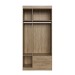Guarda-Roupa Solteiro 3 Portas 2 Gavetas Wood/Branco Brilho - Decibal