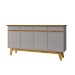 Balcão Buffet Opala 4 Portas Naturalle/Off White - Móveis Bechara