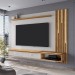 Painel para TV Até 80 Polegadas Hanôver com Led 2 Gavetas 1 Prateleira Off White/Cinamomo - Móveis Bechara
