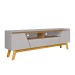 Rack para TV Até 70 Polegadas Florença 2 Portas 1 Gaveta Off White/Cinamomo - Móveis Bechara
