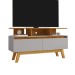 Rack para TV Até 50 Polegadas Rubi 2 Portas Naturalle/Off White - Móveis Bechara