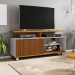 Rack para TV Até 52 Polegadas 1 Porta Topázio Ripado 3d Naturalle/Off White - Móveis Bechara