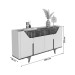 Balcão Buffet Danubio 4 Portas 2 Gavetas Ripado Off White/Cinamomo - Móveis Bechara