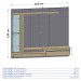 Painel para TV Até 55 Polegadas Denver 1 Porta com Led Naturalle/Off White - Móveis Bechara