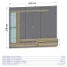 Painel para TV Até 55 Polegadas Denver 1 Porta com Led Naturalle/Off White - Móveis Bechara
