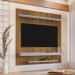 Painel para TV Até 60 Polegadas Leme 2 Prateleiras Ripado 3d Cinamomo/Off White - Móveis Bechara