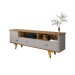Rack para TV Até 70 Polegadas Atenas 1 Porta 2 Gavetas Off White/Cinamomo - Móveis Bechara