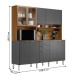 Cozinha Compacta Amora 10 Portas 2 Gavetas Amêndola Touch/Grafito Prime Tx - Demóbile