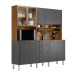 Cozinha Compacta Amora 10 Portas 2 Gavetas Amêndola Touch/Grafito Prime Tx - Demóbile
