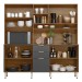 Cozinha Compacta Amora 10 Portas 2 Gavetas Amêndola Touch/Grafito Prime Tx - Demóbile