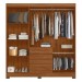 Guarda-Roupa Casal ópera 6 Portas 4 Gavetas com Espelho Nogueira Touch - Demóbile