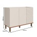 Balcão de Cozinha para Pia 120 Cm Auris 2 Portas 3 Gavetas 100% Mdf Off White/Canela - Genialflex
