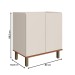Balcão de Cozinha 80 Cm Auris 2 Portas 100% Mdf Off White/Canela - Genialflex