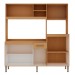 Cozinha Compacta Helena 8 Portas 1 Gaveta com Vidro Freijó/Off White Laca - Genialflex