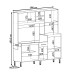 Cozinha Compacta Helena 8 Portas 1 Gaveta com Vidro Freijó/Off White Laca - Genialflex