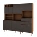 Cozinha Compacta Malbec Prime 12 Portas 2 Gavetas 100% Mdf ébano/Grafite Belga - Genialflex