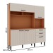Cozinha Compacta Fiore 4 Portas 3 Gavetas 100% Mdf Freijó/Off White - Genialflex