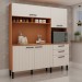 Cozinha Compacta Fiore 4 Portas 3 Gavetas 100% Mdf Freijó/Off White - Genialflex