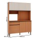 Cozinha Compacta Marina 6 Portas 1 Gaveta 100% Mdf Freijó/Off White - Genialflex