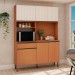 Cozinha Compacta Marina 6 Portas 1 Gaveta 100% Mdf Freijó/Off White - Genialflex