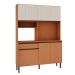 Cozinha Compacta Marina 6 Portas 1 Gaveta 100% Mdf Freijó/Off White - Genialflex