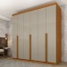 Guarda-Roupa Casal Joinville 6 Portas 4 Gavetas Cinamomo/Off White - Tcil Móveis