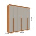 Guarda-Roupa Casal Joinville 6 Portas 4 Gavetas Cinamomo/Off White - Tcil Móveis