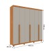Guarda-Roupa Casal Joinville 6 Portas 4 Gavetas 31282 Cinamomo/Off White - Tcil Móveis