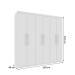 Guarda-Roupa Casal Lagos 6 Portas 4 Gavetas Neve - Tcil Móveis