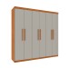 Guarda-Roupa Casal Lagos 6 Portas 4 Gavetas Cinamomo/Off White - Tcil Móveis