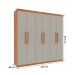 Guarda-Roupa Casal Lagos 6 Portas 4 Gavetas Cinamomo/Off White - Tcil Móveis
