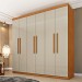 Guarda-Roupa Casal Lagos 6 Portas 4 Gavetas Cinamomo/Off White - Tcil Móveis