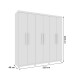 Guarda-Roupa Casal Lagos 6 Portas 4 Gavetas 31292 Neve - Tcil Móveis
