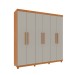 Guarda-Roupa Casal Lagos 6 Portas 4 Gavetas 31292 Cinamomo/Off White - Tcil Móveis