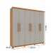 Guarda-Roupa Casal Lagos 6 Portas 4 Gavetas 31292 Cinamomo/Off White - Tcil Móveis