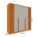 Guarda-Roupa Casal Guarani 6 Portas 4 Gavetas Ripado Cinamomo/Off White - Tcil Móveis
