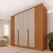 Guarda-Roupa Casal Guarani 6 Portas 4 Gavetas Ripado Cinamomo/Off White - Tcil Móveis