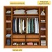 Guarda-Roupa Casal Guarani 6 Portas 4 Gavetas Ripado 31308 Cinamomo - Tcil Móveis