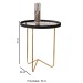 Mesa de Canto Alamanda com Espelho Preto/Dourado - Jb Bechara